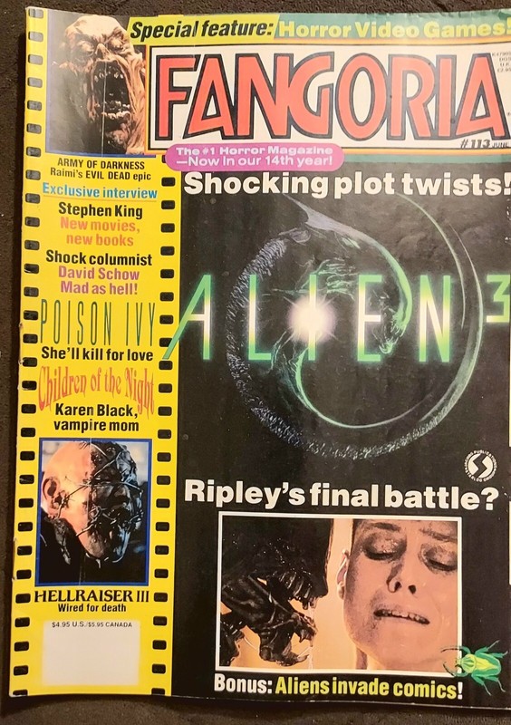 FANGORIA MAGAZINE #113 Alien 3, Hellraiser3 (June, 1992)