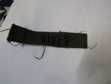 MILITARY PATCH NAME TAPE SEW ON OD GREEN COMBAT USED WITH VIVER
