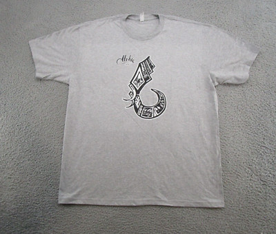 Aloha Hawaii Native Tribal Fish Hook Fishing Graphic T-Shirt Men's Size XL