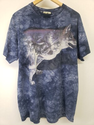 Vintage Wolf Winona Shirt Dark Blue Mens Tie-dye Large