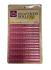 Vtg 1977 Goody Snap-over Hair Rollers Tight-Locking 20 Small Pink Rollers NOS