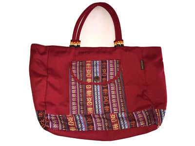 Sun N Sand Accessories Beach Carry All Tote Oversized Colorful Red XL Beaded