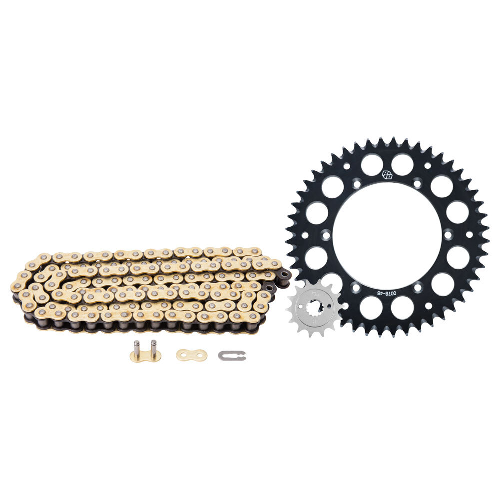 Primary Drive 428 Gold Chain Alloy Sprocket Set Black Fits YAMAHA