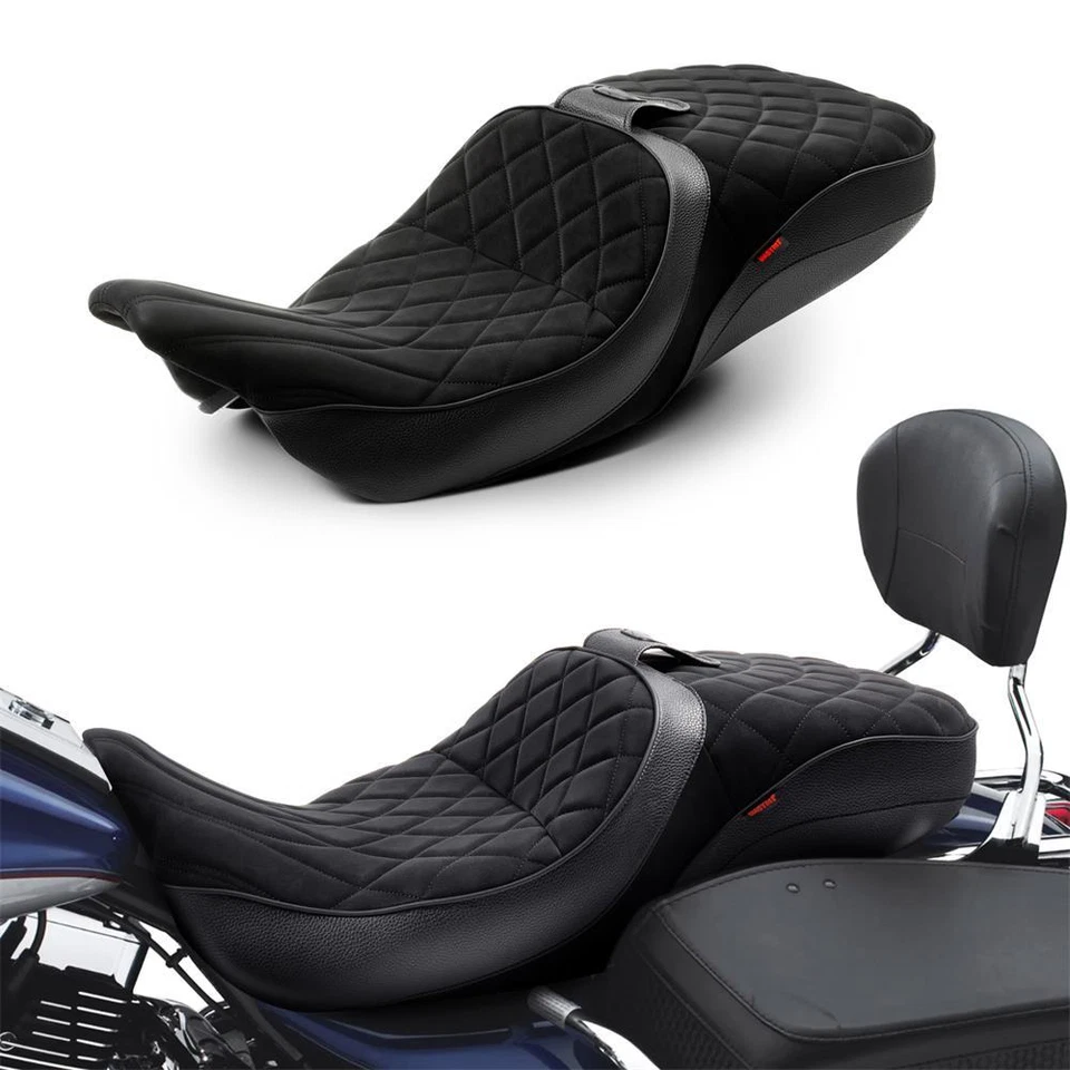 One Piece Seat For Harley Road Glide FLTR FLTRI Electra Glide FLHT FLHTC 1997-07 Foto 4 de 4
