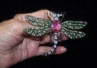 KJL KENNETH J. LANE Large Pink and Pave Crystals Dragonfly Pin — photo 1