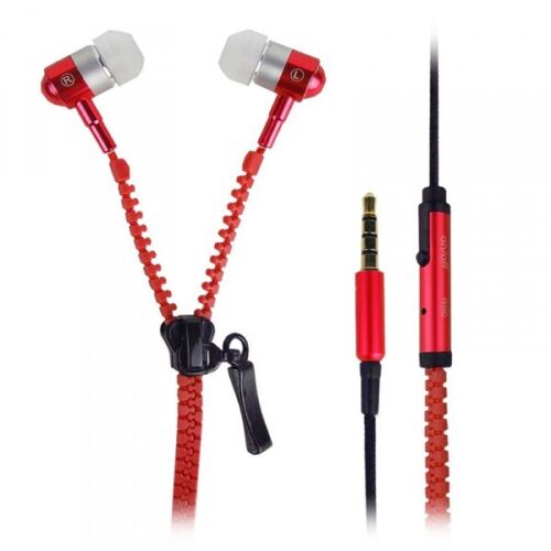 Ecouteurs Filaire Kit Mains Libres Style Zip rouge Pour Sony Xperia XZ, Sony Xpe - Imagen 1 de 3