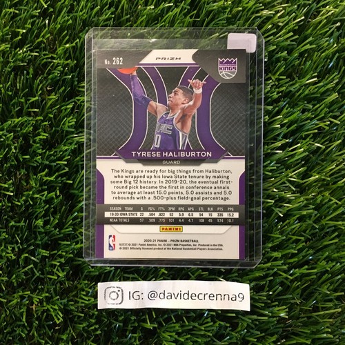 Tyrese Haliburton 2020-21 Panini Prizm #262 Pink Cracked Ice RC Rookie - Picture 2 of 3
