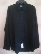 Mens Dress Shirt Arrow Black Size Large 16-16 -1/2 Slim