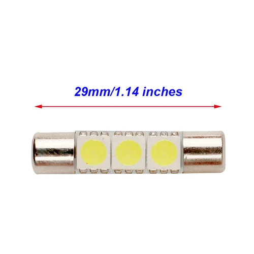 4Pcs White LED 6614F 6641 TS-14V1CP F30-WHP Fuse Visor Vanity Mirror Light Bulbs - Picture 3 of 6