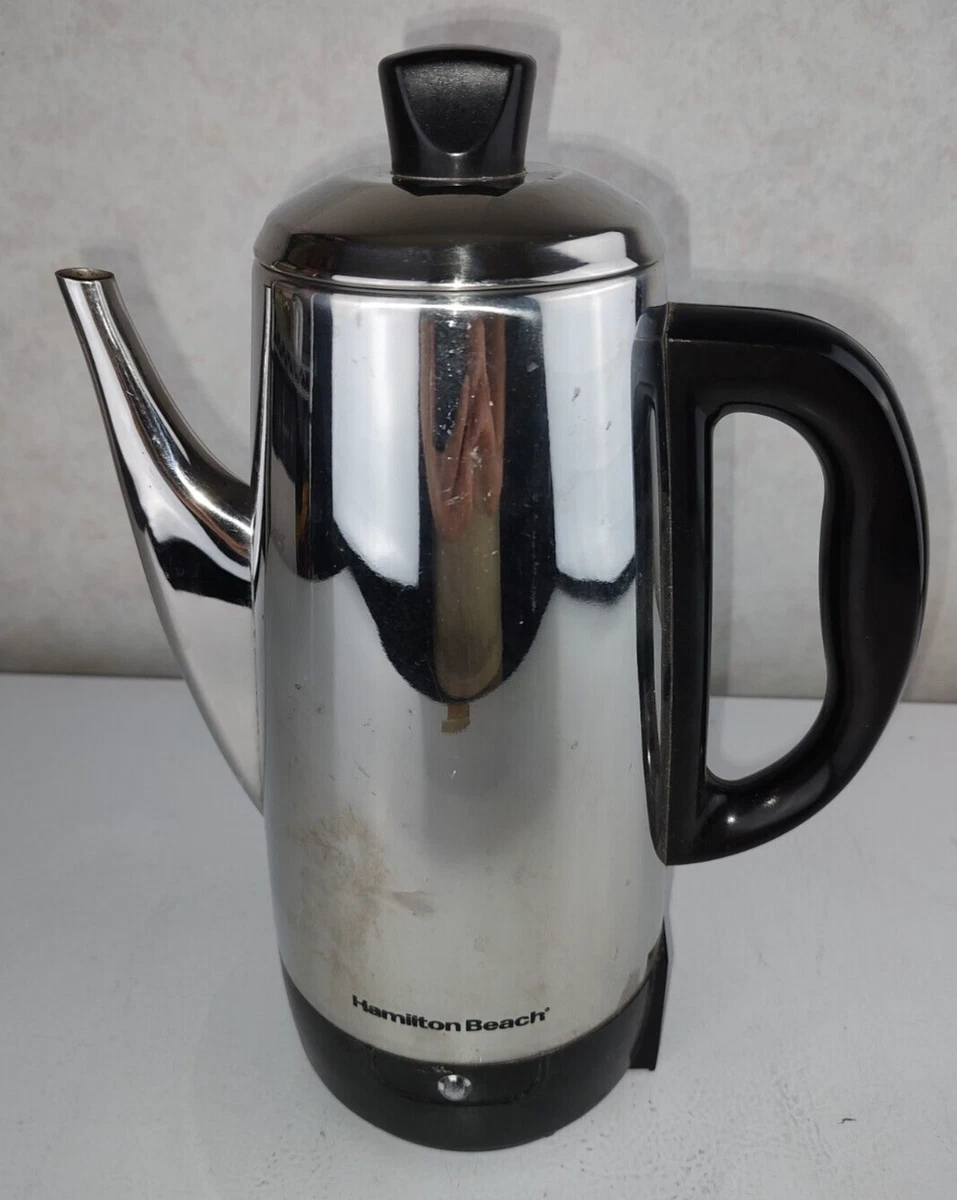  Hamilton Beach 12 Cup Electric Percolator Coffee Maker with  Cool Touch Handle, Vintage Spout, Stainless Steel: Electric Coffee  Percolators: Home & Kitchen