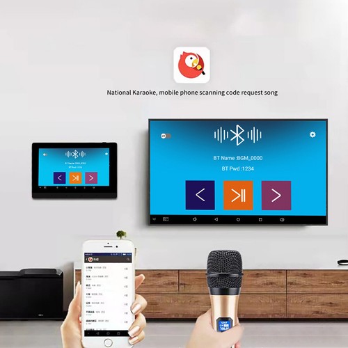 Touch Screen in wall Amplifier 7''Stereo Audio Background Music WIFI Bluetooth - Bild 13 von 20