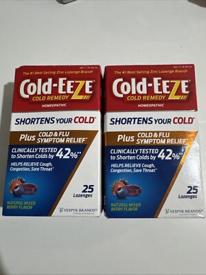 Cold-Eeze Cold Remedy Plus Flu , Mixed Berry 25 Lozenges Pack 2