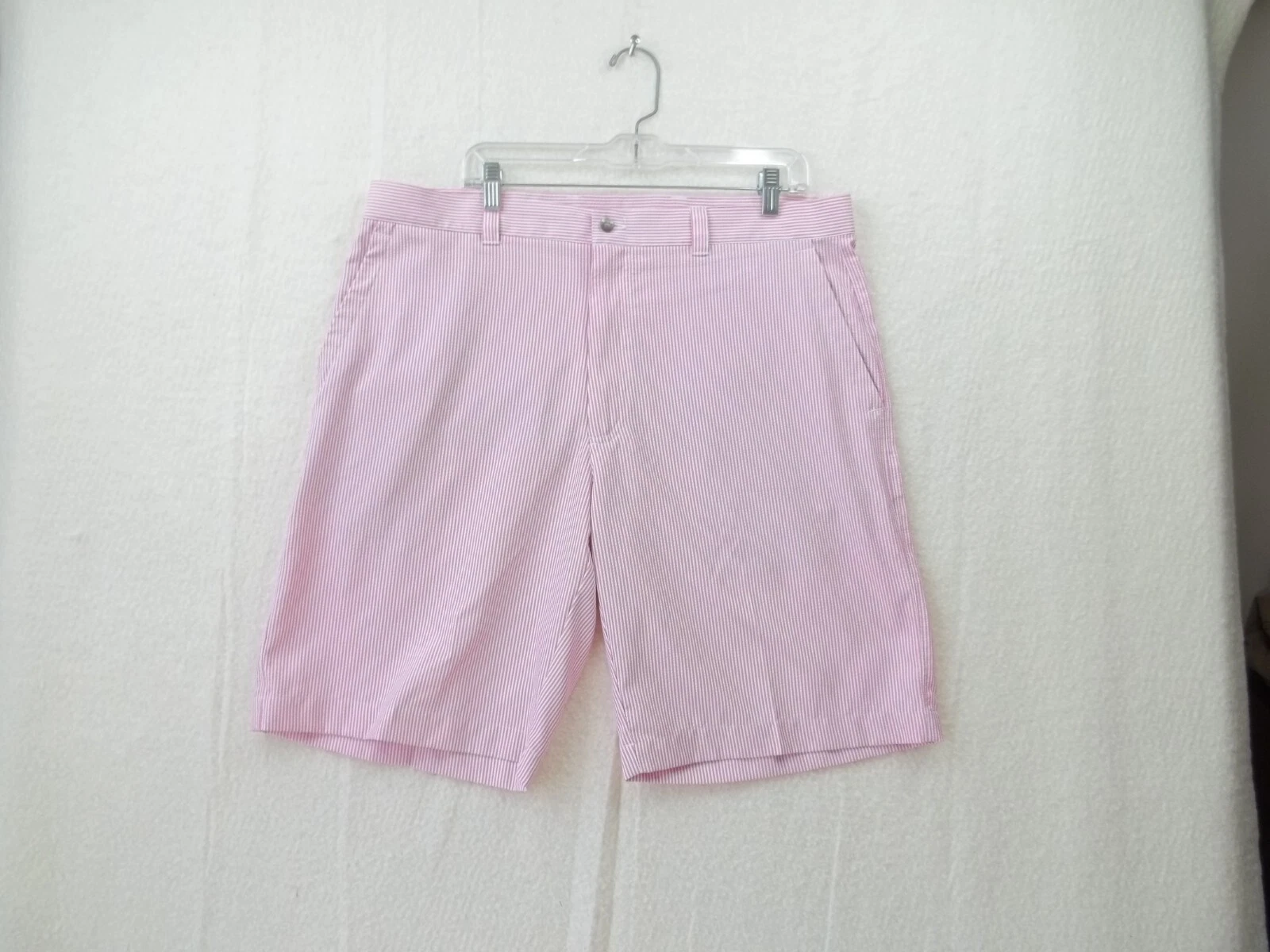 Callaway Golf Mens Pink & White Striped Shorts Size Waist 39" Inseam 11"