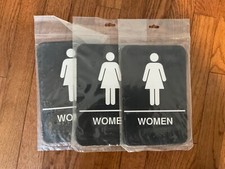 Women's Restroom Sign with Braille - Black and White, 9 x 6" ADA Compliant Sign