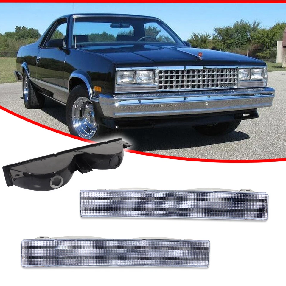 Par de lentes de luz de estacionamiento transparente para El Camino Malibu 1982-1987 Foto 2 de 4