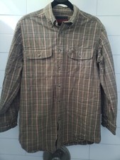 Wrangler Riggs Workwear Men's Green Plaid Long Sleeve Button Up Shirt Medium