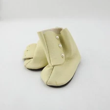Vintage Doll Shoes Cream Ankle Booties  2.5" Long made