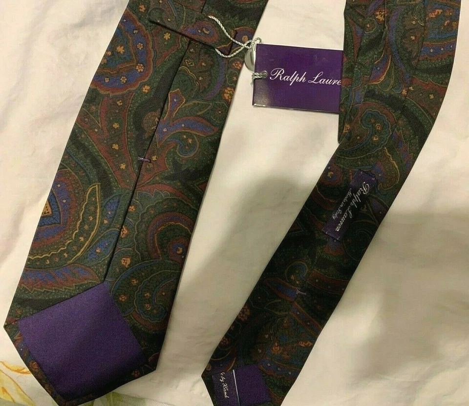  Gravata Ralph Lauren roxa feita à mão na Itália - Imagem 4 de 4