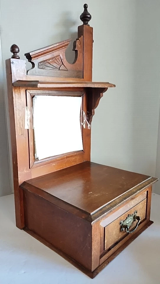 Cofre miniatura de madera victoriano vintage con espejo 21 pulgadas ***Leer Desc.*** Foto 4 de 4