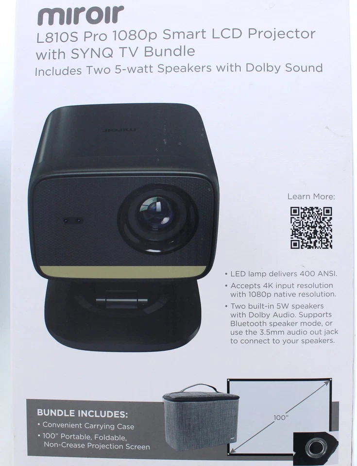 Miroir L810S Pro 1080p Smart LCD Projector With SYNQ TV Bundle - Image 2 of 2