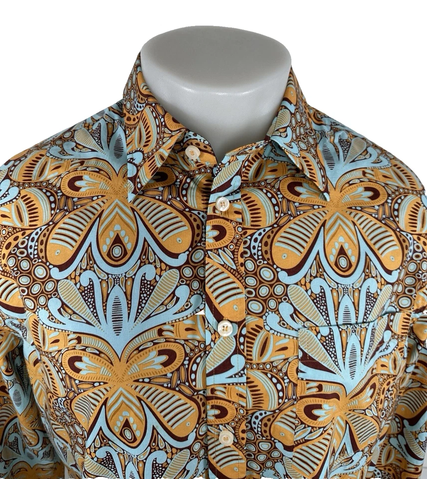 CUSTO BARCELONA - Abstracto Geométrico Floral Hombre Md. Camisa Foto 2 de 4