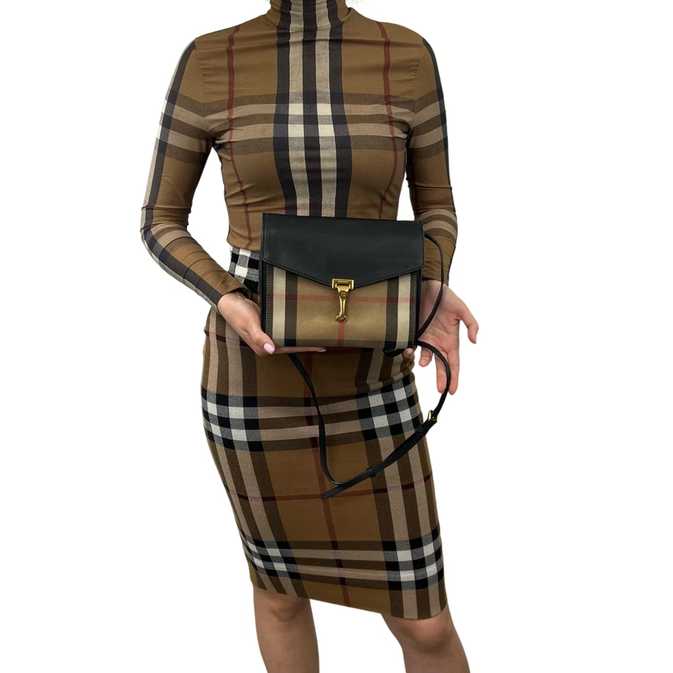Burberry Black/Beige House Check Fabric And Leather Macken Crossbody - Image 3 of 4