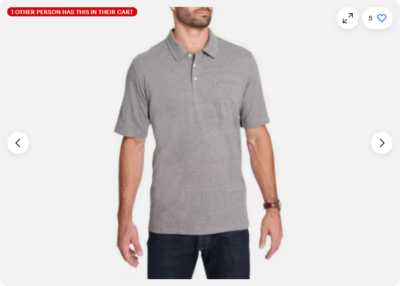 Weatherproof Vintage Men's Brushed Cotton Polo Shirt (GRAY HEATHER
