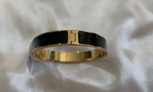 NEW 2015 KATE SPADE BLACK ENAMEL PUNCH SPADE MAGNETIC HINGE BANGLE-O0RU0642 - Picture 2 of 21