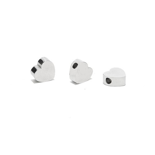 10pcs Gold Plated Stainless Steel Heart Beads Spacers DIY Jewelry Making Charms - Picture 3 of 8