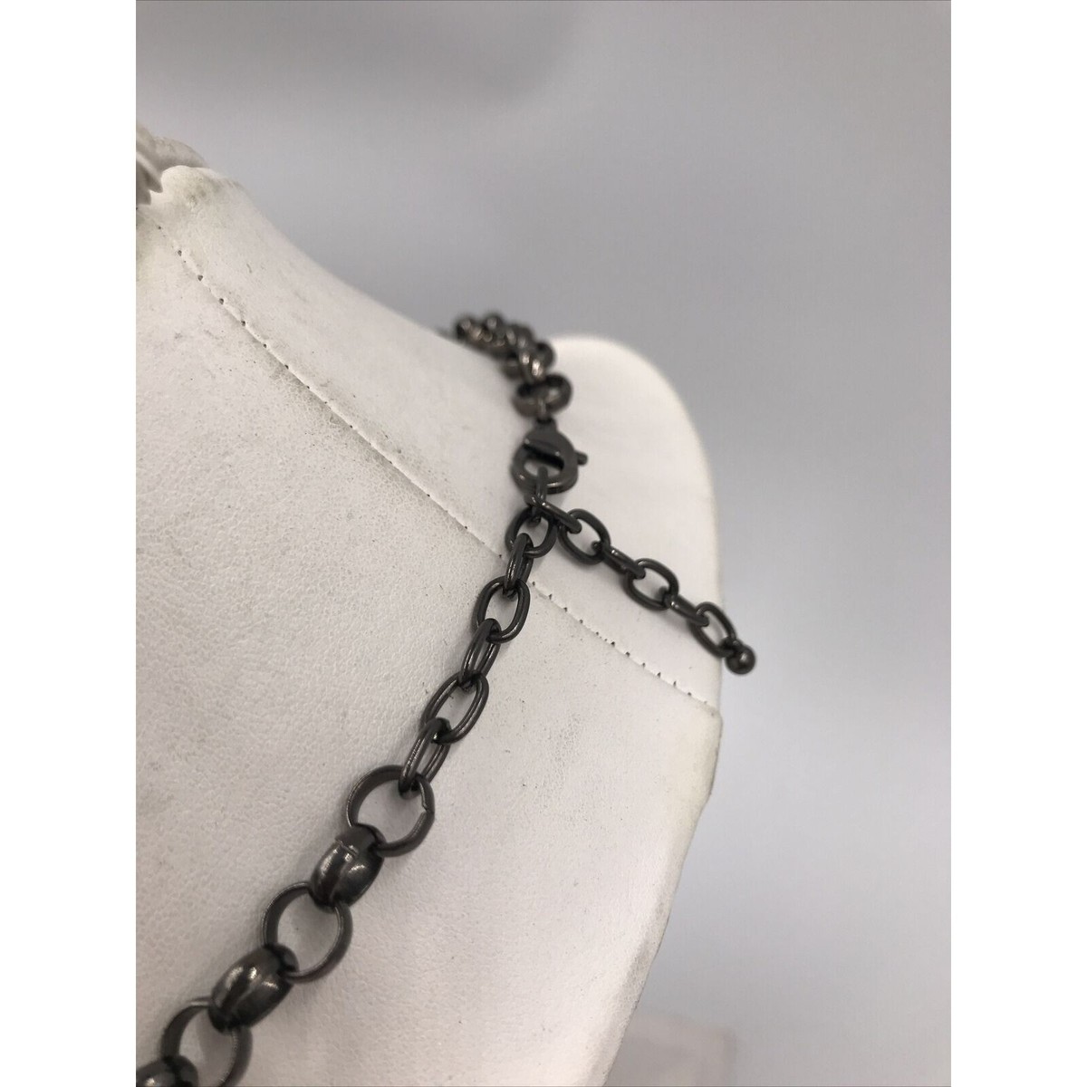 Cream  Connect Four Style Statement Necklace Faceted Drop Dots View 5