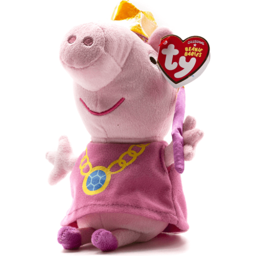 Ty Beanie Peppa Pig Princess Peppa New MWMT 6" 15cm +1 free 1998 series 1 card - Picture 1 of 2