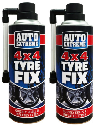 2 x GROSSES SCHNELLFIX AUTO NOTFALL FLACH REIFEN AUFPUMPEN PUNKTION REPARATURSATZ FÜR 4X4.
