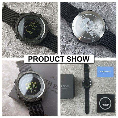 North Edge Apache46 Smart Men Military Digital Sports Barometer Compass Watch A+ - Picture 16 of 18
