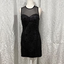 Trixxi clothing company size 9 mini cocktail little black with mesh dress