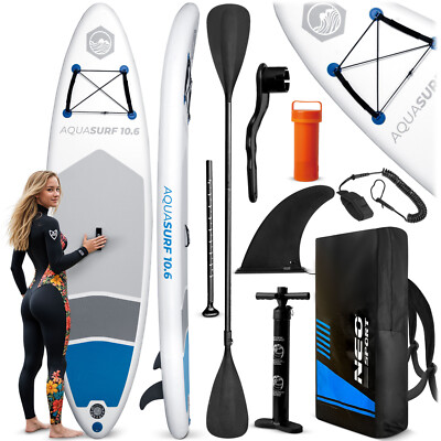 NEO-SPORT Aufblasbar Stand Up Paddle Board SUP Board KommplettSet 320 cm