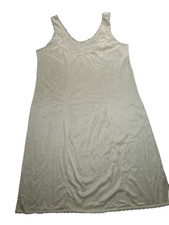 Velrose Ivory or White Nylon Wide Strap Dress Full Slip Nightie Chemise Size 38
