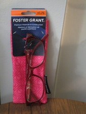 FOSTER GRANT 1.75 EVALINA PINK FRAME READING GLASSES NEW