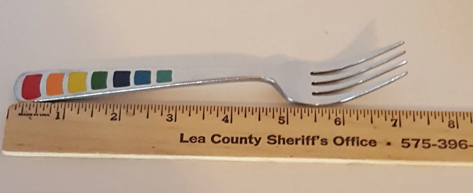 Fiesta MASQUERADE Stainless Homer Laughlin Silverware Flatware Salad Fork 7.25" - Image 3 of 4