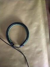 MENS REAL LEATHER SURF SURFER BRACELET WRISTBAND - Black