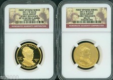 2011-W $10 GOLD SPOUSE JULIA GRANT NGC PR70 PF70 & MS70 2-Coin SET Early Release
