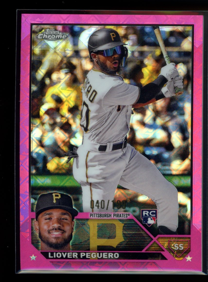 2023 Topps Chrome Logofractor Edition #72 Liover Peguero Pink Refractor #/199