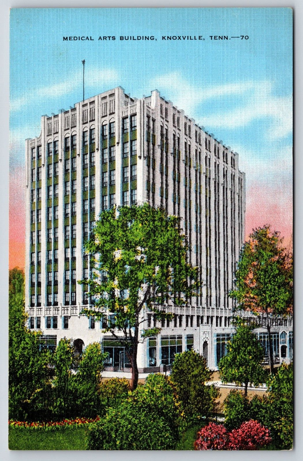 Original Old Vintage Antique Postcard Medical Arts Building Knoxville Tennessee
