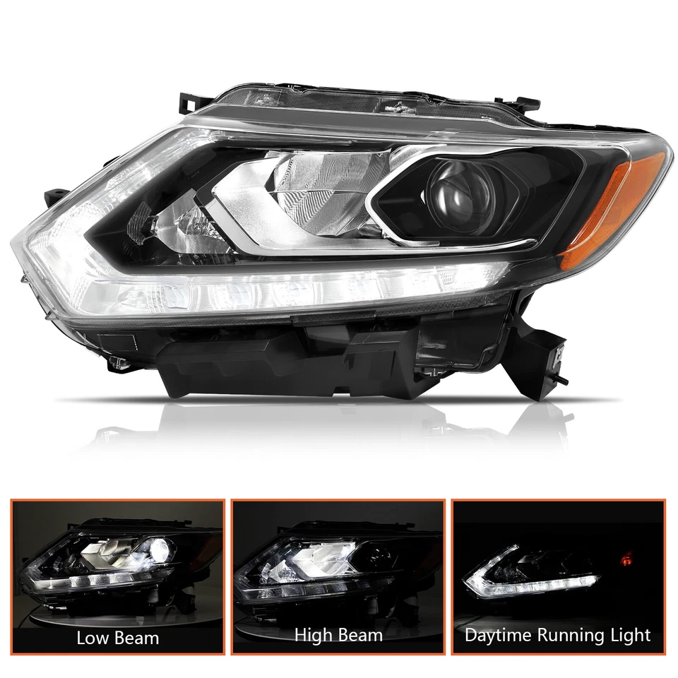 For 2014 2015 2016 Nissan Rogue Projector Headlights w/LED DRL Left Driver Side - Изображение 2 из 4