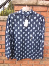 New $14.99 Tags NWT KAREN SCOTT Navy Blue Print Mock LgSlv Top L XL 1X 2X 3X