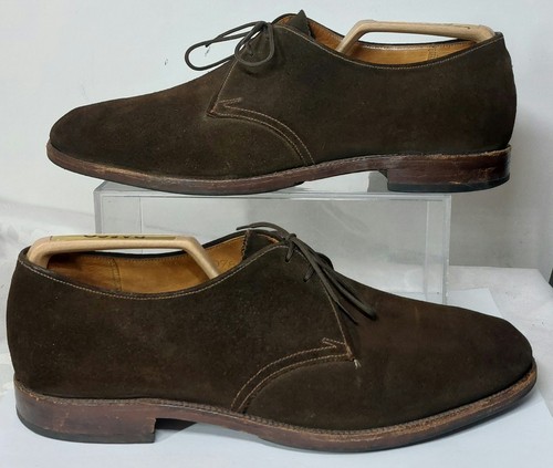 Seltene FYNA by HORNES Porth 3 Herren Vintage braune handgefertigte Wildlederschuhe Größe 7,5 - Bild 2 von 10