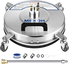 MEKOH 14" Pressure Washer Surface Cleaner 4500PSI, 4 Wheels Stainless Steel Powe