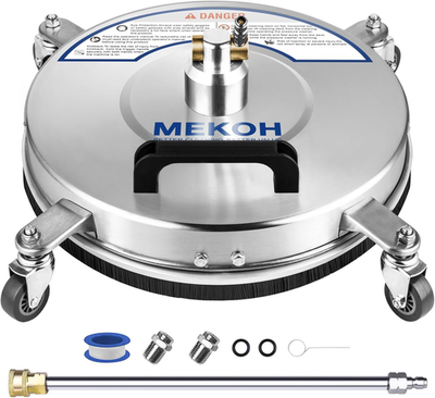 #ad MEKOH 14quot; Pressure Washer Surface Cleaner 4500PSI 4 Wheels Stainless Steel Powe $105.79