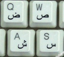 Arabic Stickers for Keyboard with Black Letters Transparent for Computer LAPT...