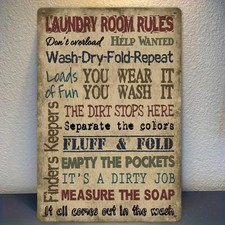 Laundry Room Sign Retro Metal Aluminum Sign 8x12 Funny Humorous Quote