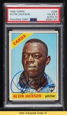 PSA/DNA 1966 Topps Al Jackson Alvin Jackson #206 PSA/DNA 4 Auto READ 0i76